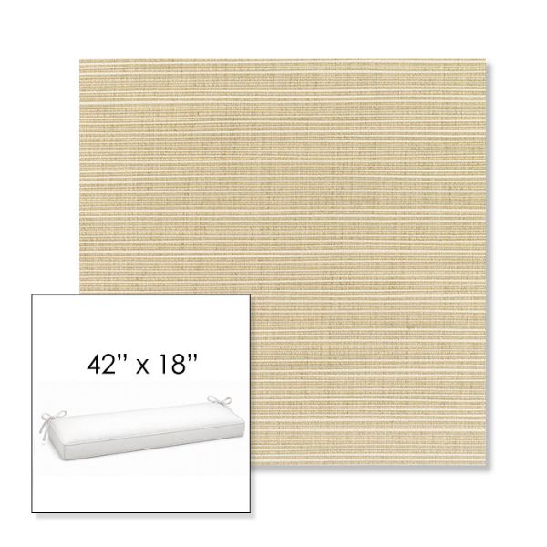 Picture of Dupione Sand | Sunbrella® 42" x 18" Outdoor Bench Cushion