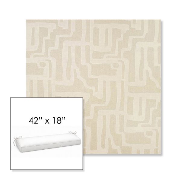Picture of Escher Alabaster | Sunbrella® 42" x 18" Outdoor Bench Cushion