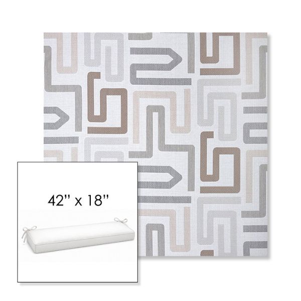 Picture of Labyrinth Cloud | Sunbrella® 42" x 18" Outdoor Bench Cushion