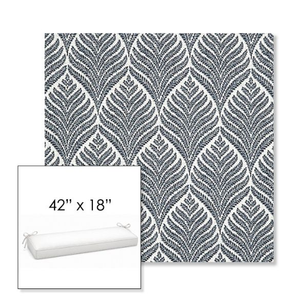 Picture of Linnaeus Indigo | Sunbrella® 42" x 18" Outdoor Bench Cushion