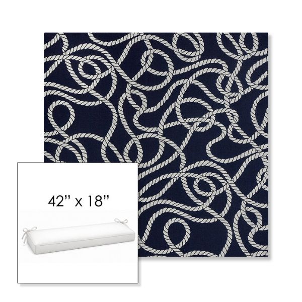 Picture of Maritime Nautical | Sunbrella® 42" x 18" Outdoor Bench Cushion