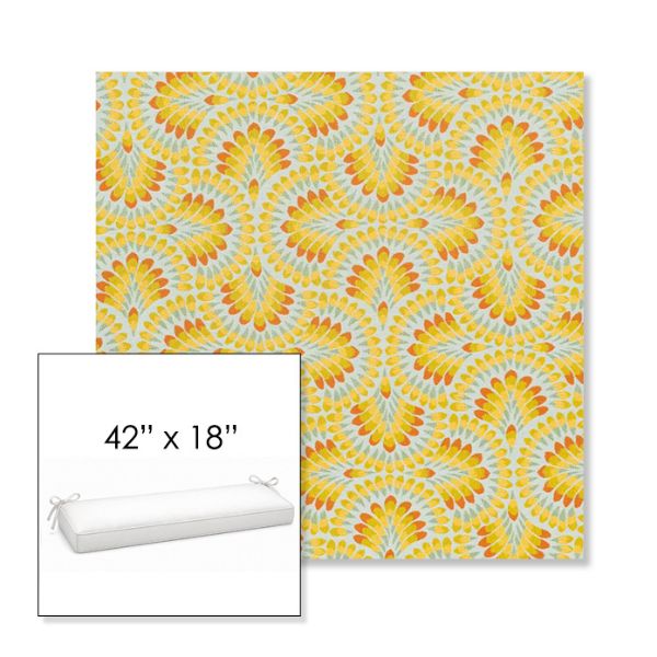 Picture of Plume Tropics | Sunbrella® 42" x 18" Outdoor Bench Cushion