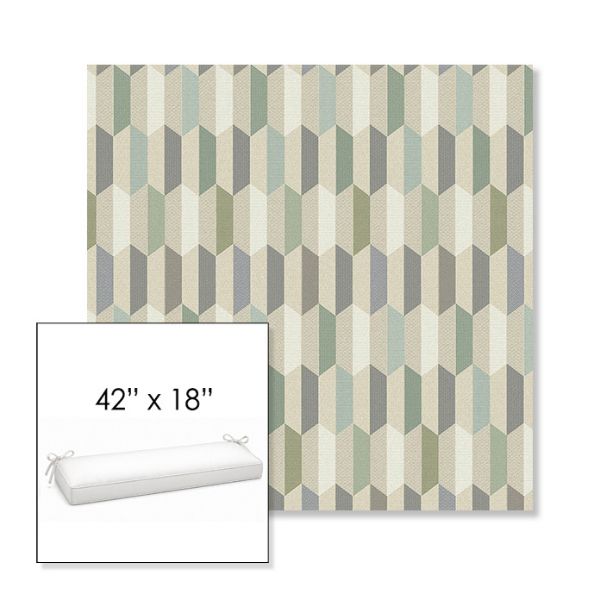 Picture of Precise Spring | Sunbrella® 42" x 18" Outdoor Bench Cushion