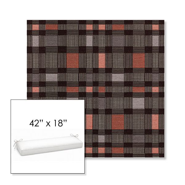 Picture of Rubix Huckleberry | Sunbrella® 42" x 18" Outdoor Bench Cushion