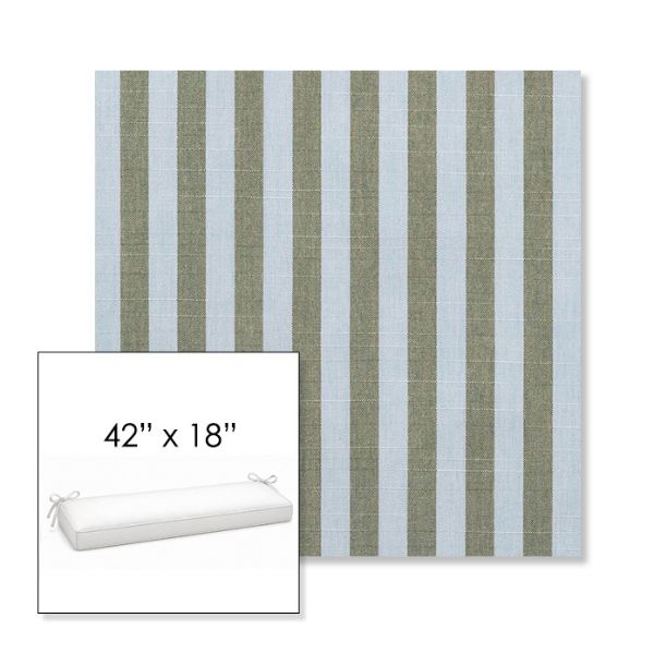 Picture of Sail Away Aloe | Sunbrella® 42" x 18" Outdoor Bench Cushion