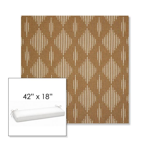 Picture of Spinner Diamond Teak | Sunbrella® 42" x 18" Outdoor Bench Cushion
