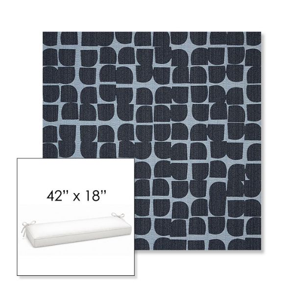 Picture of Toggle Blueprint | Sunbrella® 42" x 18" Outdoor Bench Cushion