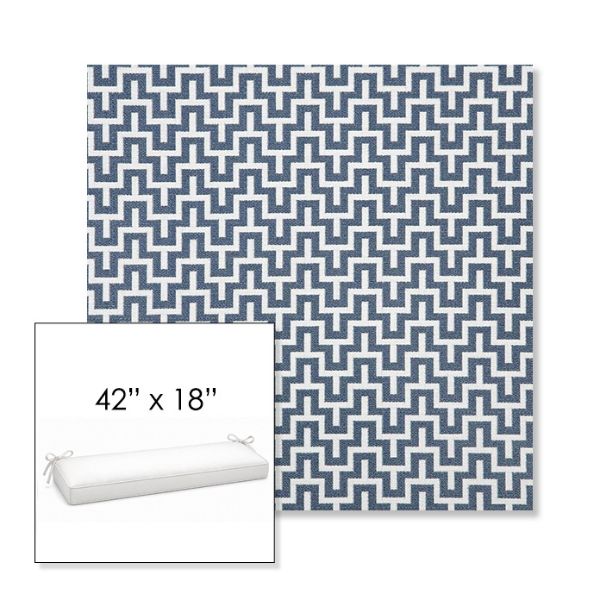 Picture of Underline Denim | Sunbrella® 42" x 18" Outdoor Bench Cushion