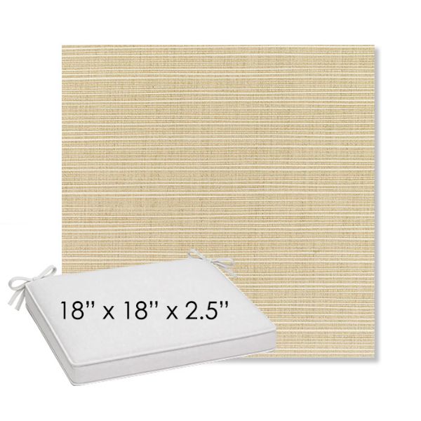 Picture of Dupione Sand | Sunbrella® 18" x 18" Outdoor Dining Cushion