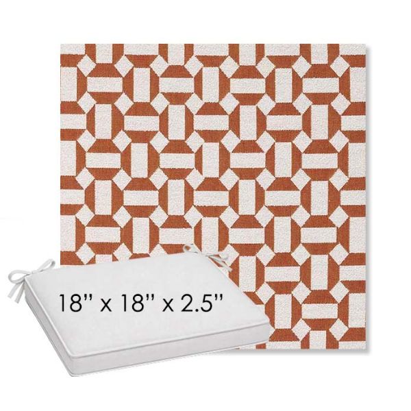 Picture of Hoopla Tobiko | Sunbrella® 18" x 18" Outdoor Dining Cushion