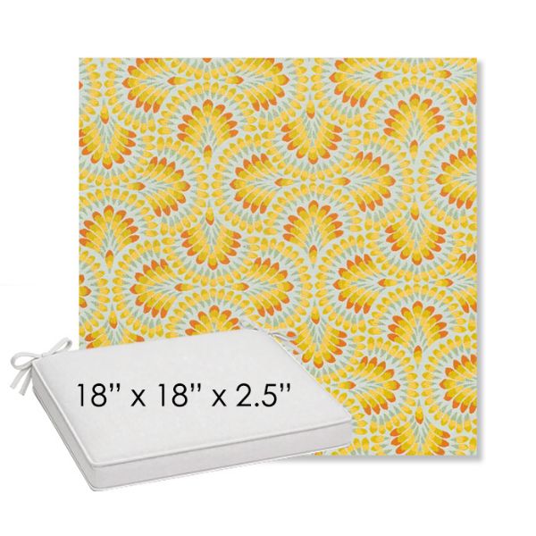 Picture of Plume Tropics | Sunbrella® 18" x 18" Outdoor Dining Cushion