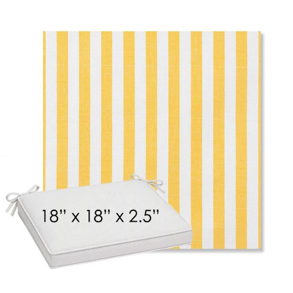 Picture of Sail Away Sunflower | Sunbrella® 18" x 18" Outdoor Dining Cushion