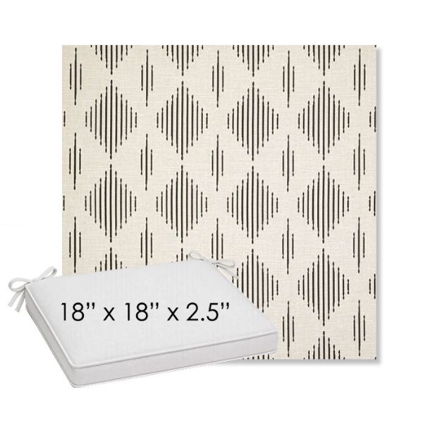 Picture of Spinner Diamond Onyx | Sunbrella® 18" x 18" Outdoor Dining Cushion