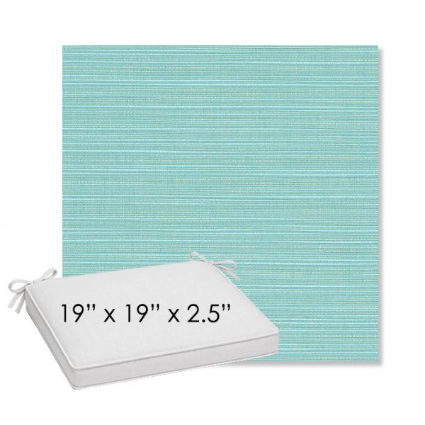 Picture of Dupione Celeste | Sunbrella® 19" x 19" Outdoor Dining Cushion