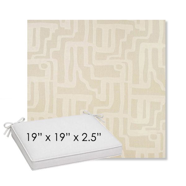 Picture of Escher Alabaster | Sunbrella® 19" x 19" Outdoor Dining Cushion