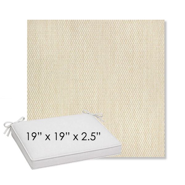 Picture of Pique Flax | Sunbrella® 19" x 19" Outdoor Dining Cushion