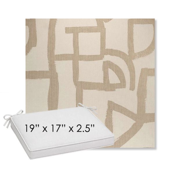 Picture of Brushstroke Stucco | Sunbrella® 19" x 17" Outdoor Dining Cushion