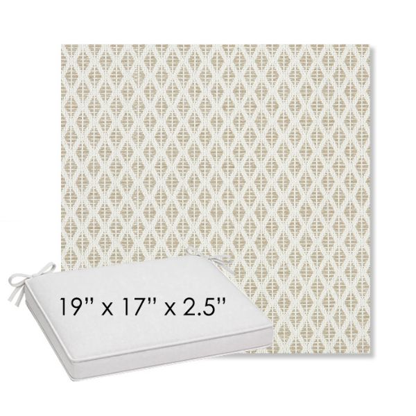 Picture of Detail Linen | Sunbrella® 19" x 17" Outdoor Dining Cushion