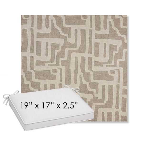 Picture of Escher Greige | Sunbrella® 19" x 17" Outdoor Dining Cushion