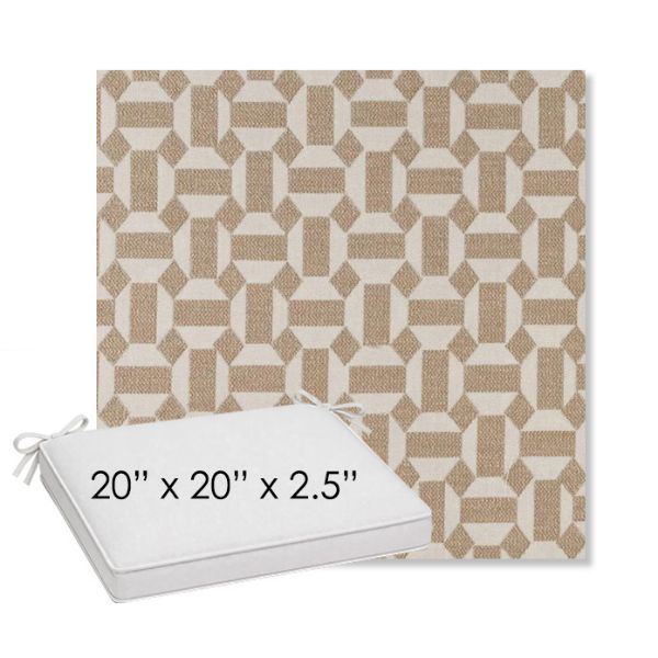 Picture of Assemble Sand | Sunbrella® 20" x 20" Outdoor Dining Cushion