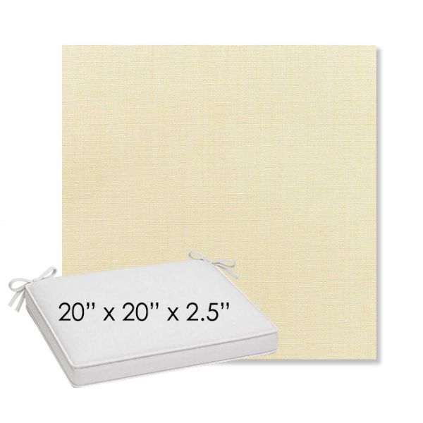 Picture of Canvas Vellum | Sunbrella® 20" x 20" Outdoor Dining Cushion