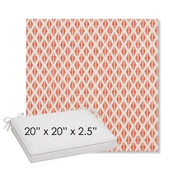 Picture of Detail Persimmon | Sunbrella® 20" x 20" Outdoor Dining Cushion