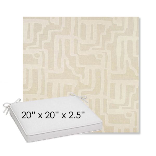 Picture of Escher Alabaster | Sunbrella® 20" x 20" Outdoor Dining Cushion