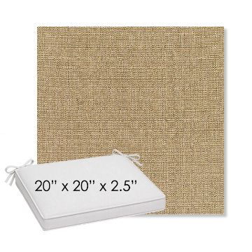 Picture of Linen Sesame | Sunbrella® 20" x 20" Outdoor Dining Cushion