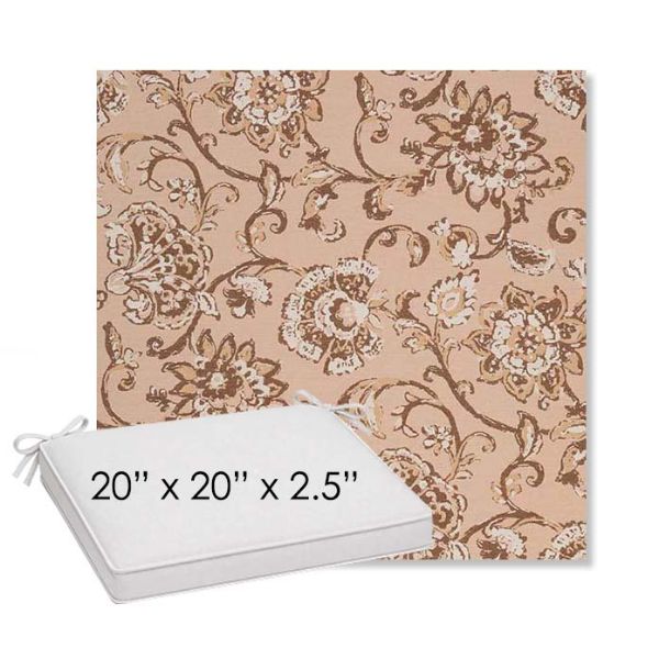 Picture of Martha Floral Dogwood | Sunbrella® 20" x 20" Outdoor Dining Cushion