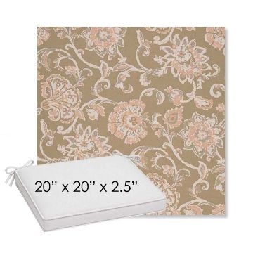 Picture of Martha Floral Spring | Sunbrella® 20" x 20" Outdoor Dining Cushion