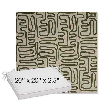 Picture of Nema Sagebrush | Sunbrella® 20" x 20" Outdoor Dining Cushion