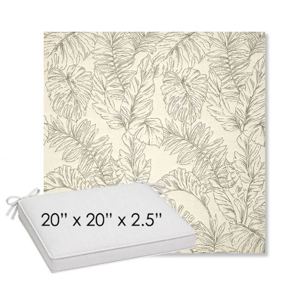 Picture of Palma Whitesand | Sunbrella® 20" x 20" Outdoor Dining Cushion