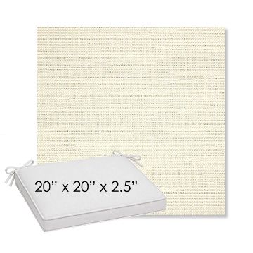 Picture of Piazza Parchment | Sunbrella® 20" x 20" Outdoor Dining Cushion