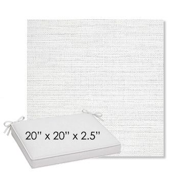 Picture of Piazza White | Sunbrella® 20" x 20" Outdoor Dining Cushion