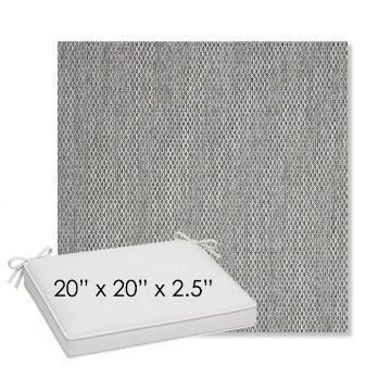 Picture of Pique Ash | Sunbrella® 20" x 20" Outdoor Dining Cushion