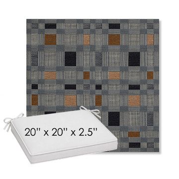 Picture of Rubix Vintage Denim | Sunbrella® 20" x 20" Outdoor Dining Cushion