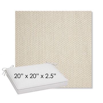 Picture of Tailored Snow | Sunbrella® 20" x 20" Outdoor Dining Cushion
