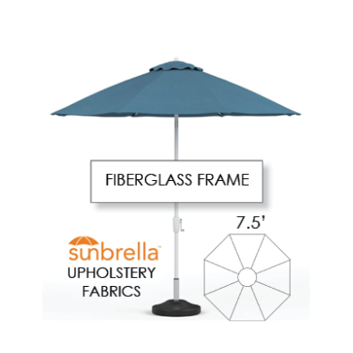 Picture for category 7.5 Foot Market Umbrella Fiberglass Frame Sunbrella Upholstery Fabrics
