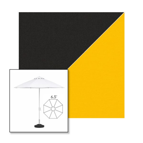 Picture of Black Yellow | 6.5' Fiberglass Patio Umbrella Sunbrella® Awning Fabric