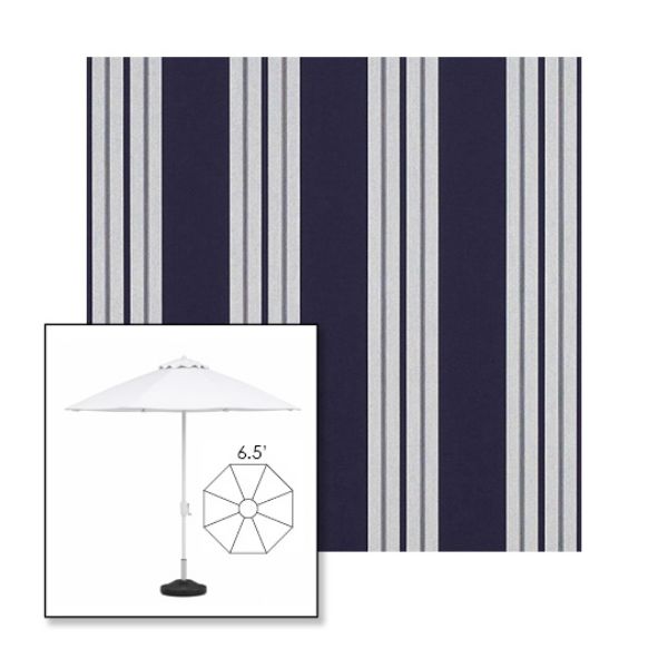 Picture of Captain Navy Natural Classic | 6.5' Fiberglass Patio Umbrella Sunbrella® Awning Fabric