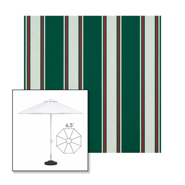 Picture of Forest Green Fancy | 6.5' Fiberglass Patio Umbrella Sunbrella® Awning Fabric