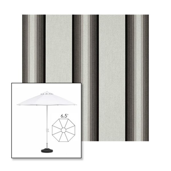 Picture of Grey Black White | 6.5' Fiberglass Patio Umbrella Sunbrella® Awning Fabric