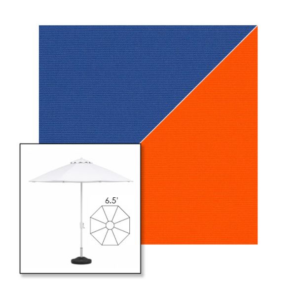 Picture of Mediterranean Blue Orange | 6.5' Fiberglass Patio Umbrella Sunbrella® Awning Fabric