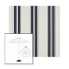 Picture of Navy Taupe Fancy | 6.5' Fiberglass Patio Umbrella Sunbrella® Awning Fabric