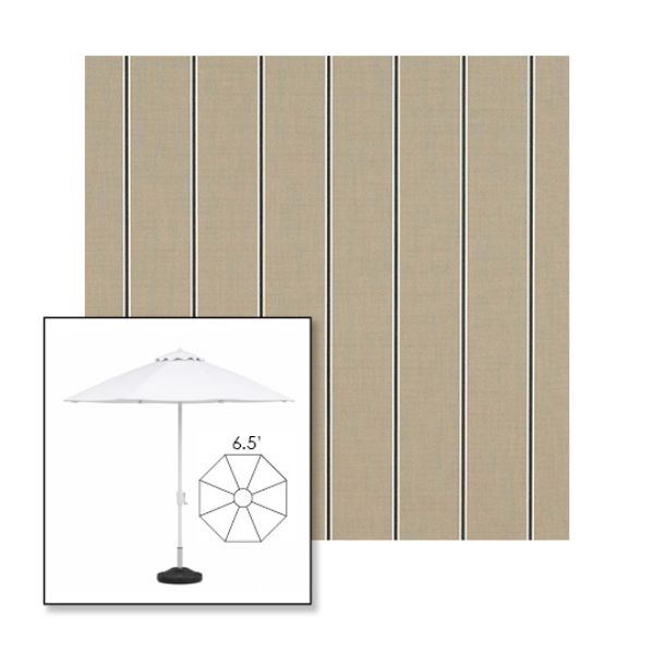 Picture of Putty Regimental | 6.5' Fiberglass Patio Umbrella Sunbrella® Awning Fabric