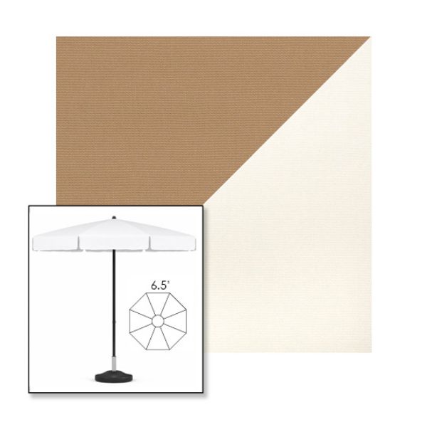 Picture of Beige White | 6.5' Fiberglass Patio Umbrella Sunbrella® Awning Fabric