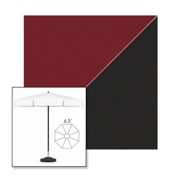 Picture of Burgundy Black | 6.5' Fiberglass Patio Umbrella Sunbrella® Awning Fabric