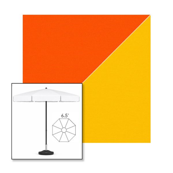 Picture of Orange Sunflower | 6.5' Fiberglass Patio Umbrella Sunbrella® Awning Fabric
