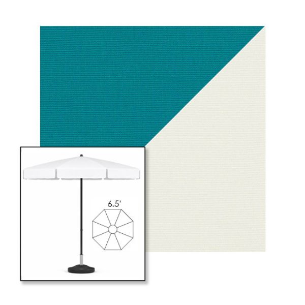 Picture of Turquoise Natural | 6.5' Fiberglass Patio Umbrella Sunbrella® Awning Fabric