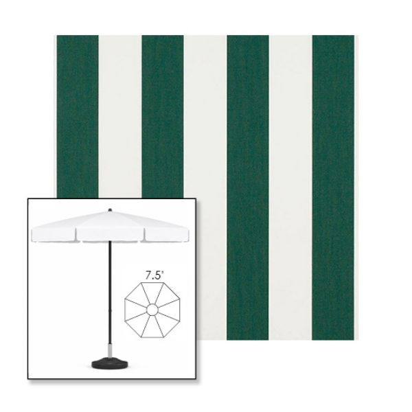 Picture of Beaufort Forest Green Natural | 7.5' Fiberglass Patio Umbrella Sunbrella® Awning Fabric